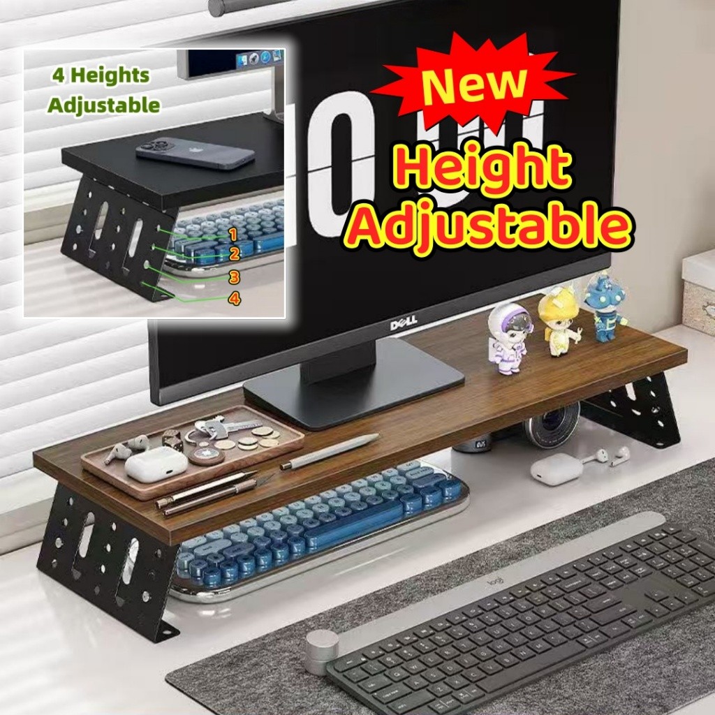4Heights-Adjustable Desktop PC Rack Table Organizer Monitor Riser Stand ...