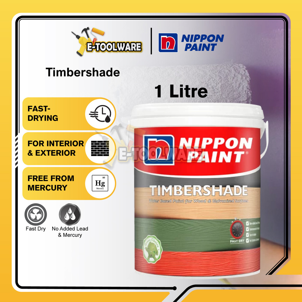 1L Nippon Paint Timbershade For Wood & Galvanised Substrate Water Based ...