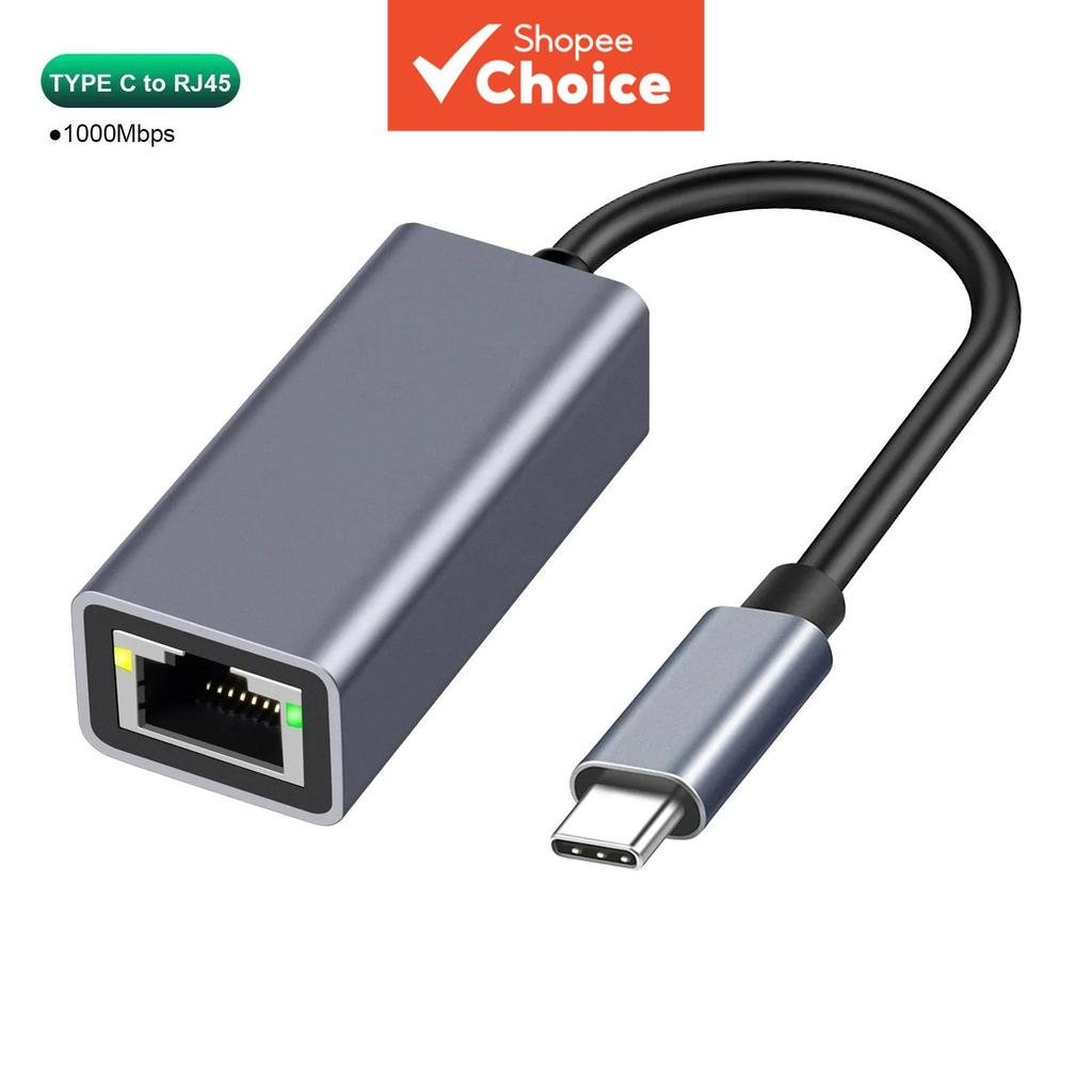 USB C Ethernet Adapter 1000Mbps RJ45 Network Component Card for MacBook ...