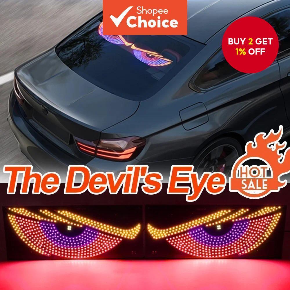 Dynamic Devil Eye LED Car Sticker Lights – Front & Rear Glass Display ...