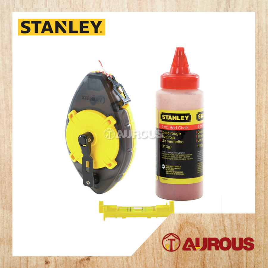 STANLEY POWERWINDER WITH RED CHALK & LINE LEVEL POWDER WINDER 30M/100FT ...
