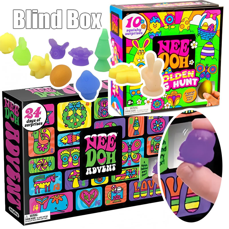 NeeDoh Advent Calendar Blind Box Blind Box Hole Box Toys ‌Squishy Toys ...
