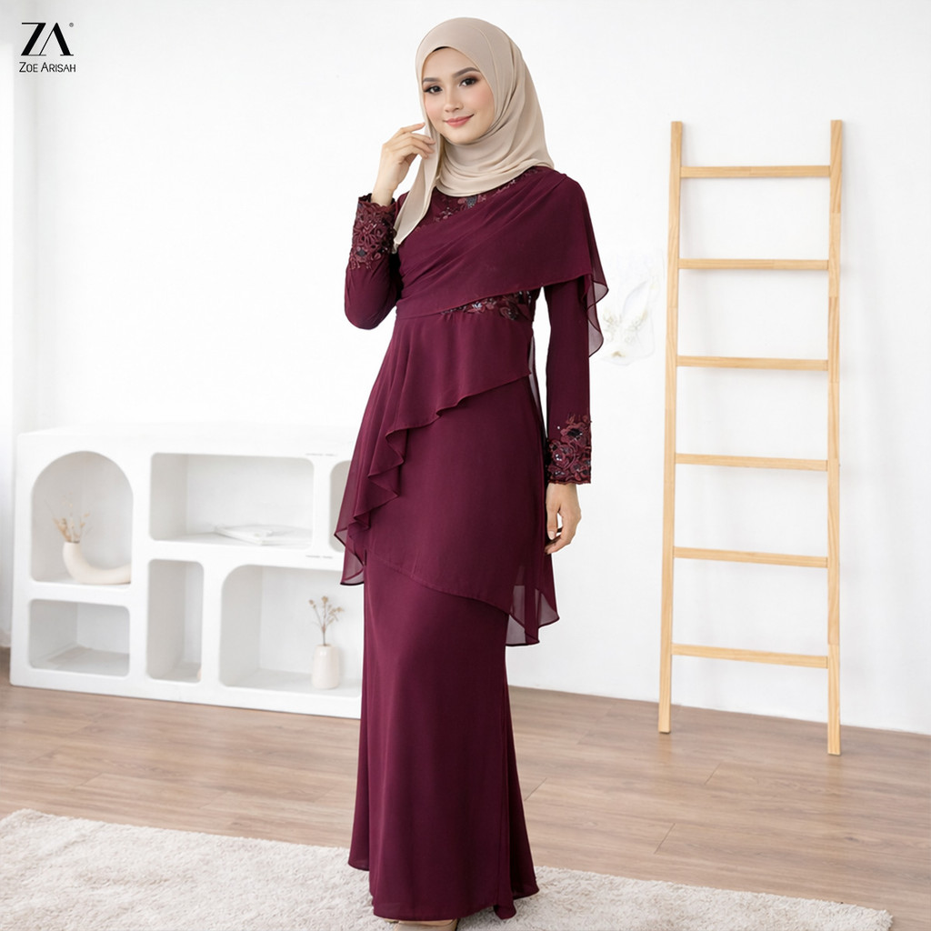 [Last Minute Deal] ZOE ARISAH Ardasya Kurung Moden Premium Chiffon ...