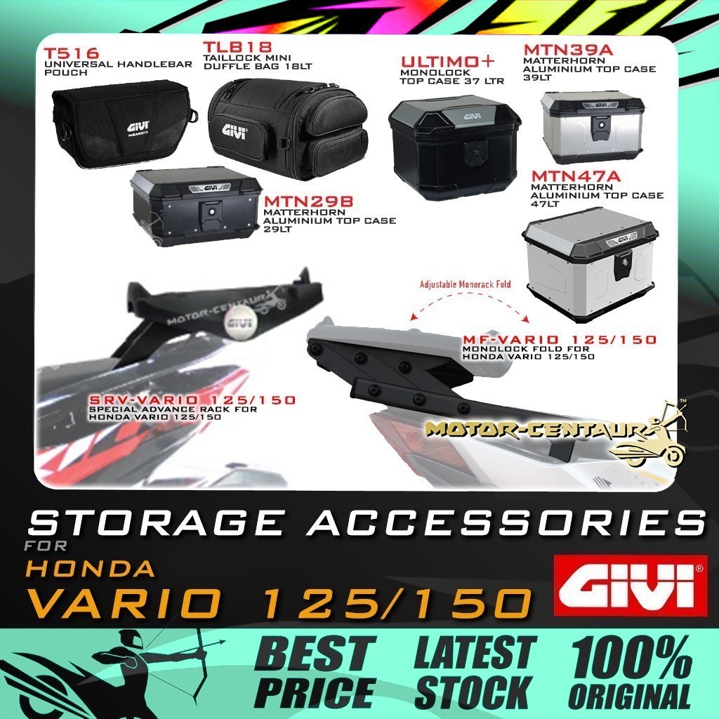 GIVI HONDA VARIO 125/150 MF MONORACK FOLD/ SRV SPECIAL RACK (3KG, 5KG ...