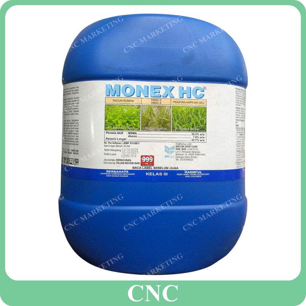 Ancom Monex HC 20L Racun Rumpai MSMA 39.5% Diuron 7.8% Herbicide Rumput ...