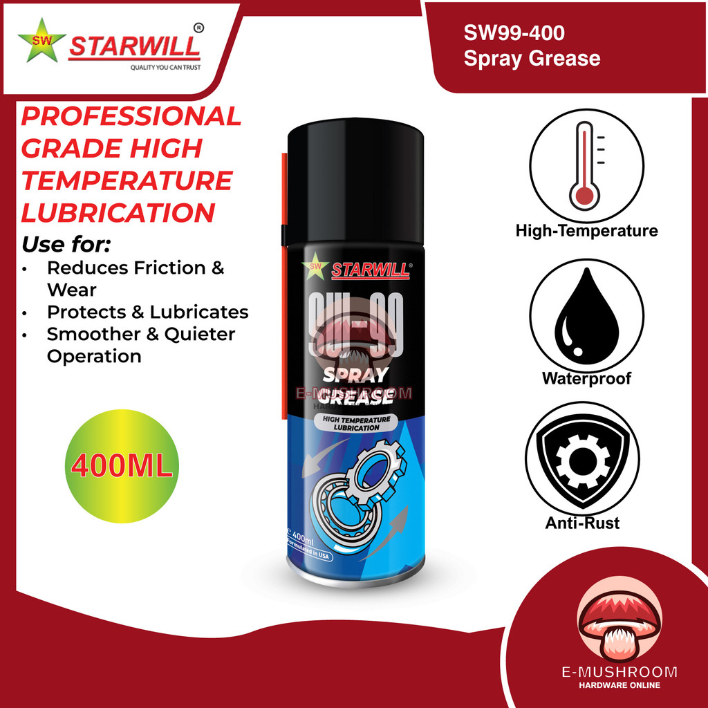 Starwill SW99-400 Grease Spray 400ml | Shopee Malaysia
