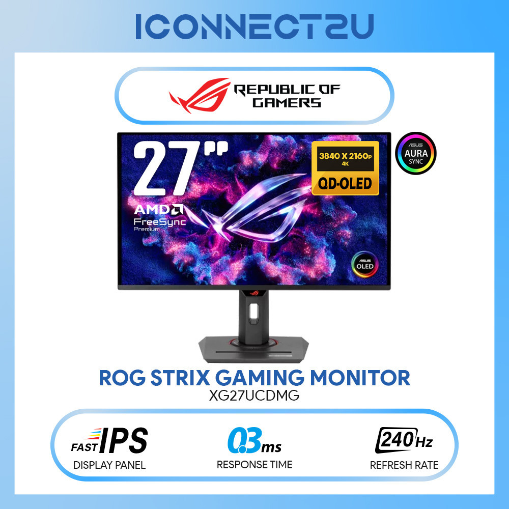 Asus 27" ROG Strix QD-OLED XG27UCDMG 4K Display HDR10 HDR400 10-Bit G ...