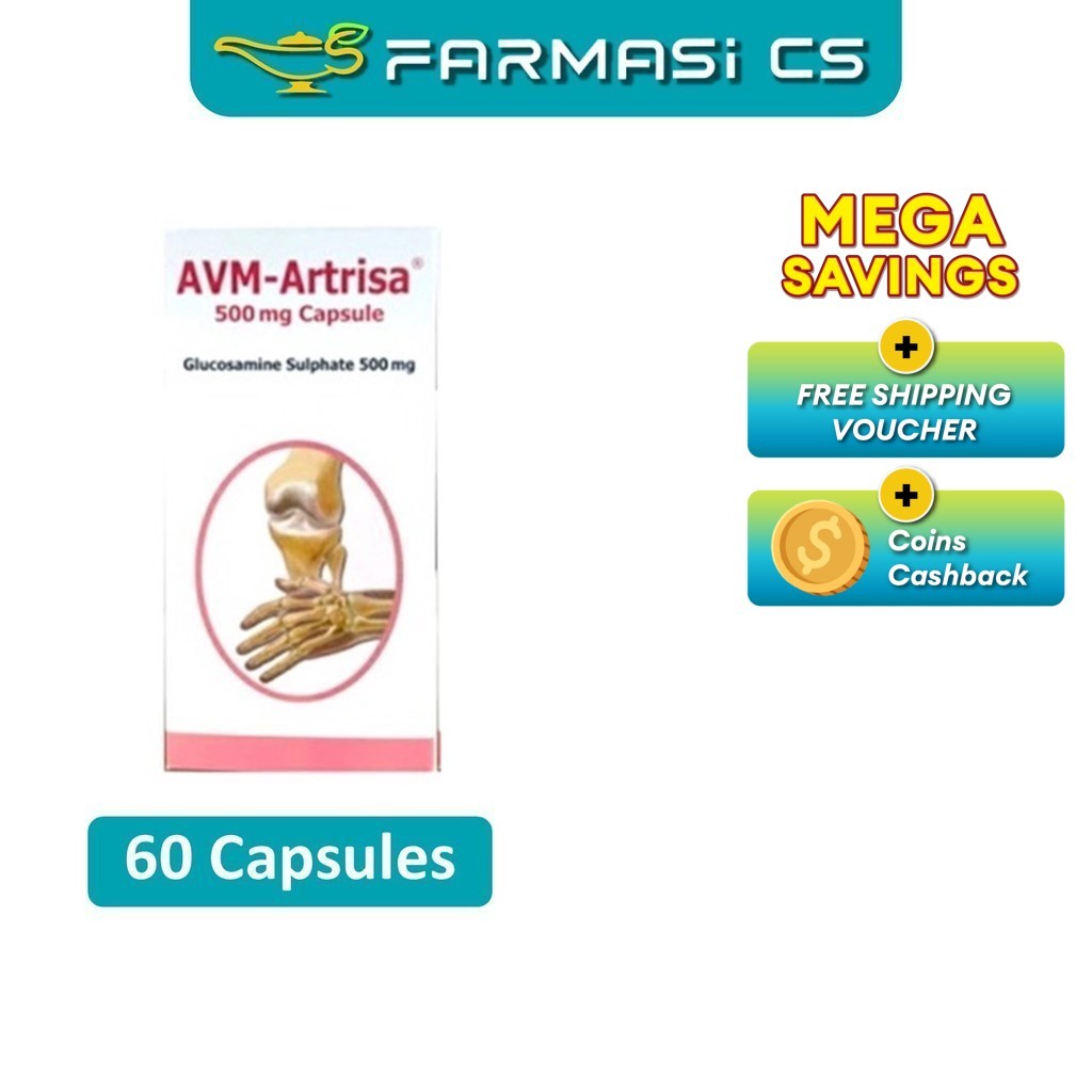 AVM-Artrisa 500mg 60 Capsules (Glucosamine Sulphate) EXP:06/2027 [ AVM ...