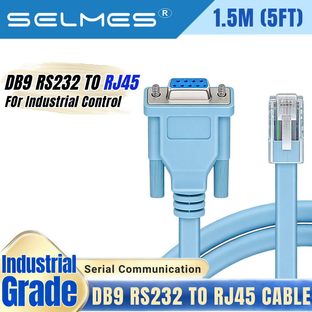 RJ45 MALE TO RS232 FEMALE DB9 Serial Console Configuration Cable ...