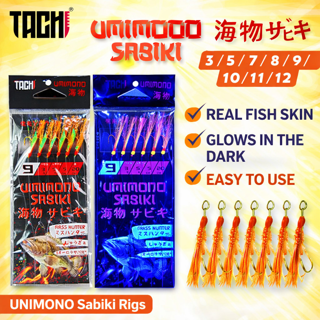 TACHI Umimono Sabiki Apollo Rig | Perambut Umpan Hidup Laut Pantai ...