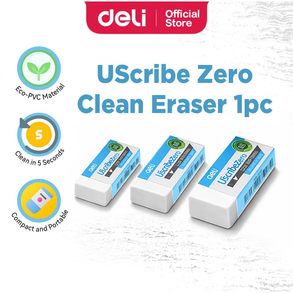 Deli UScribe Zero Eraser PVC Smooth Pemadam Lembut & Bersih School ...