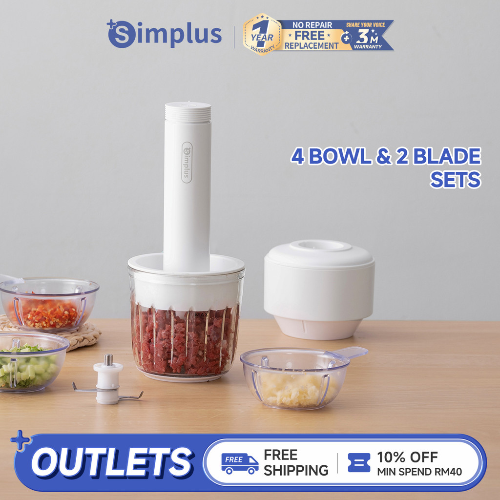 Simplus Electric Chopper Meat Grinder | 4 Bowl & 2 Blade Sets | Baby ...