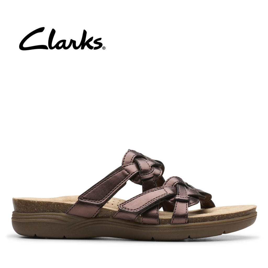 Clarks Womens April Rae Bronze/Brown - Wide Fit | Shopee Malaysia