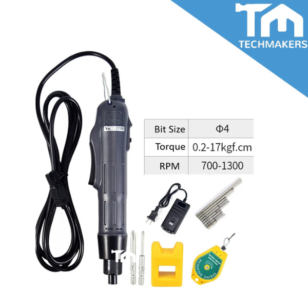 220V Precision Industrial Mini Electric ScrewDriver Kit with Spring Balancer Hook FREE Magnet Screw Bit