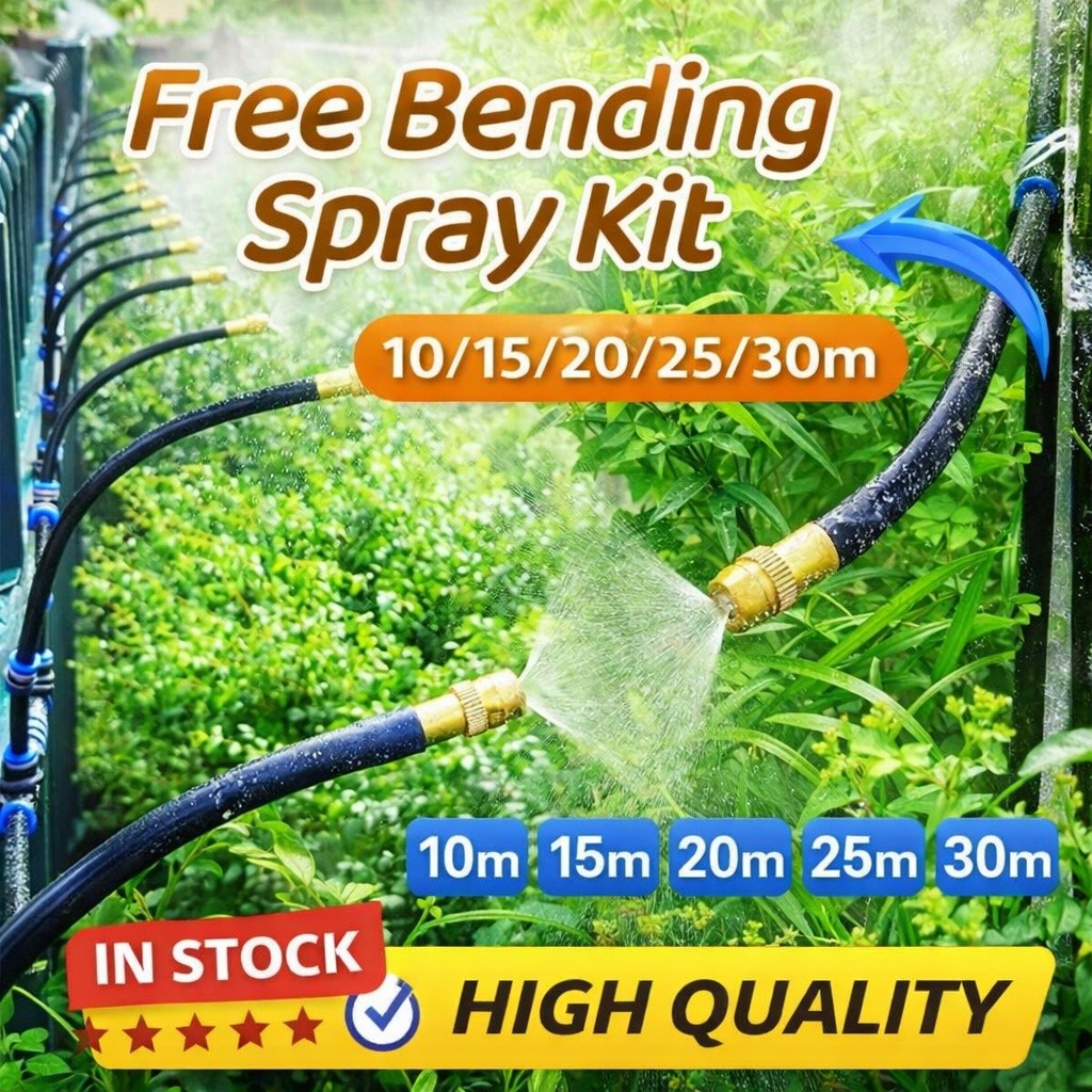 Free Bending Spray Misting Nozzle Kit Garden Greenhouse Irrigation ...