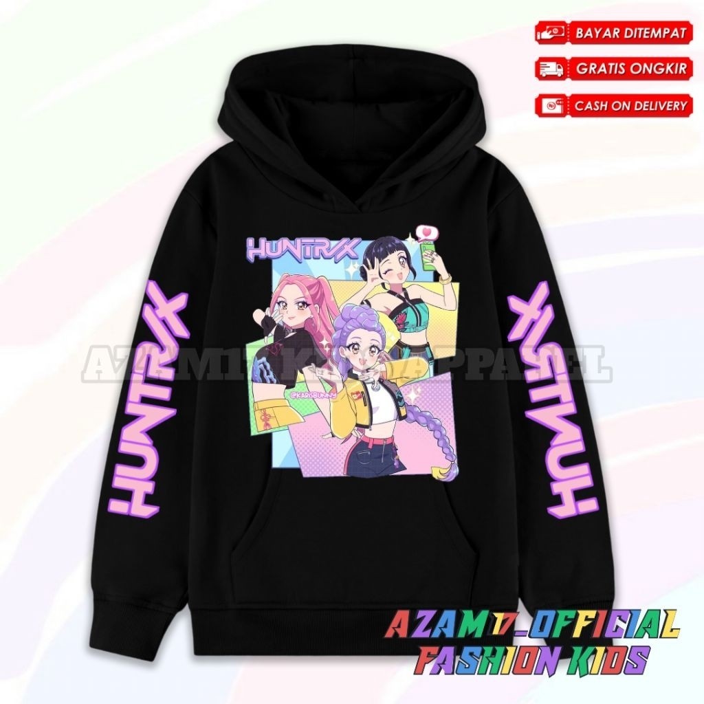 NEW K-Pop Demon Hunters Huntrix Kids Hoodie Jacket All Characters Free ...