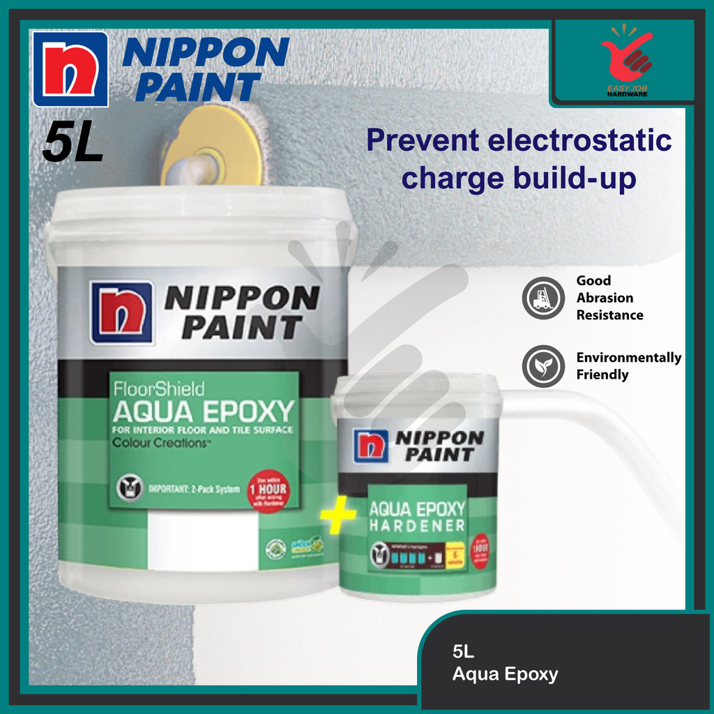 5L Nippon Aqua Epoxy Paint Heavy Duty Epoxy Paint epoxy lantai Epoxy ...