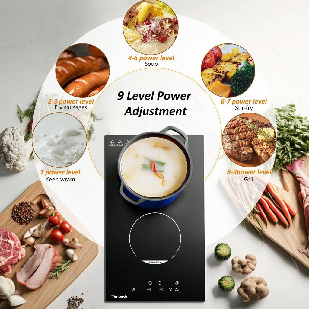 Induction Cooker Built-in 2 Burner 3500W Topwish | Dapur Induksi 2 ...