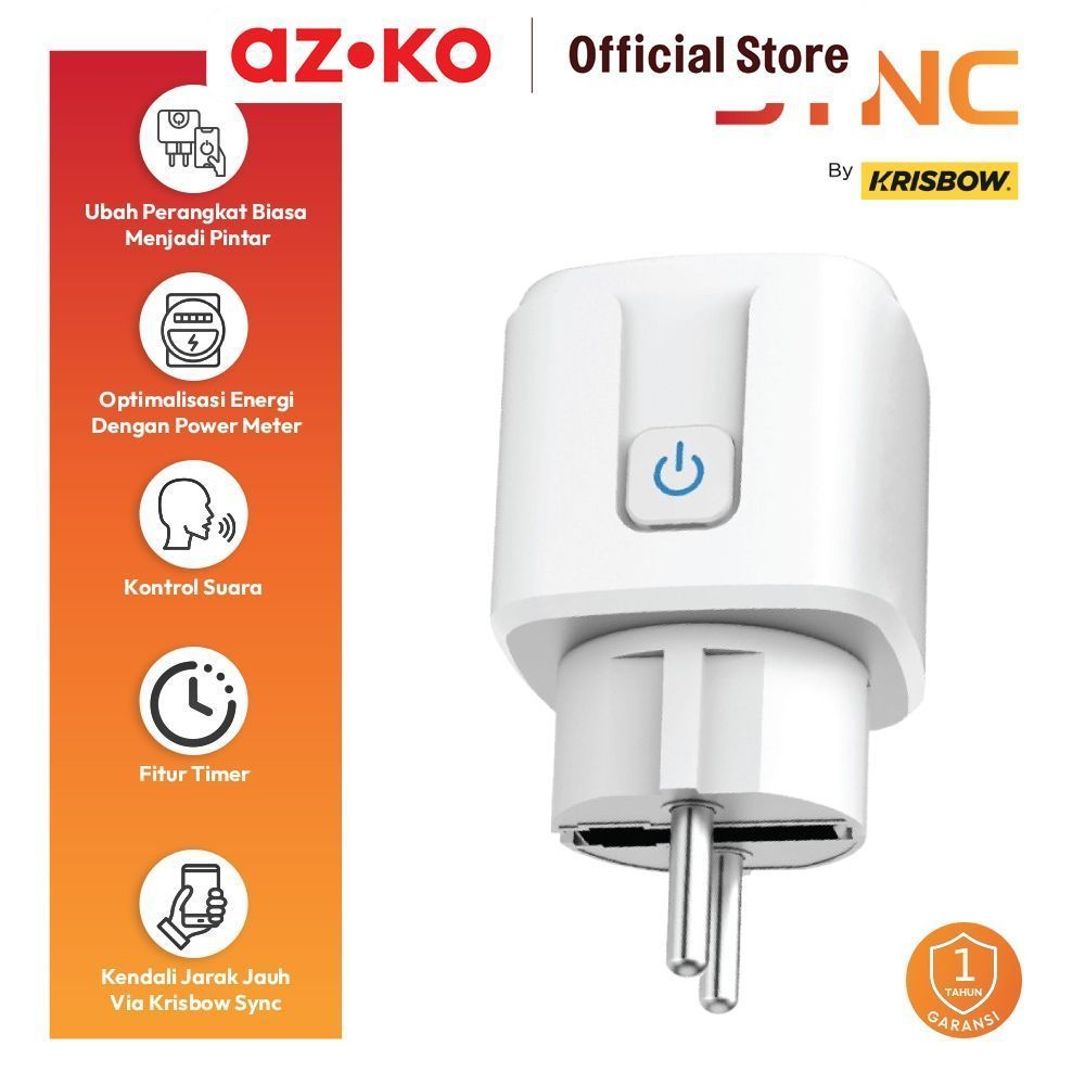 AZKO Krisbow Sync Smart Plug Ue With Monitoring Function Adapter ...