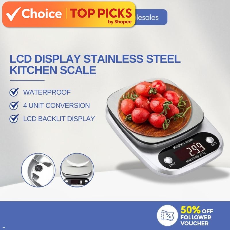 ATLAS 10kg Digital Scale Kitchen Scale Food Weighing Scale Kitchen ...