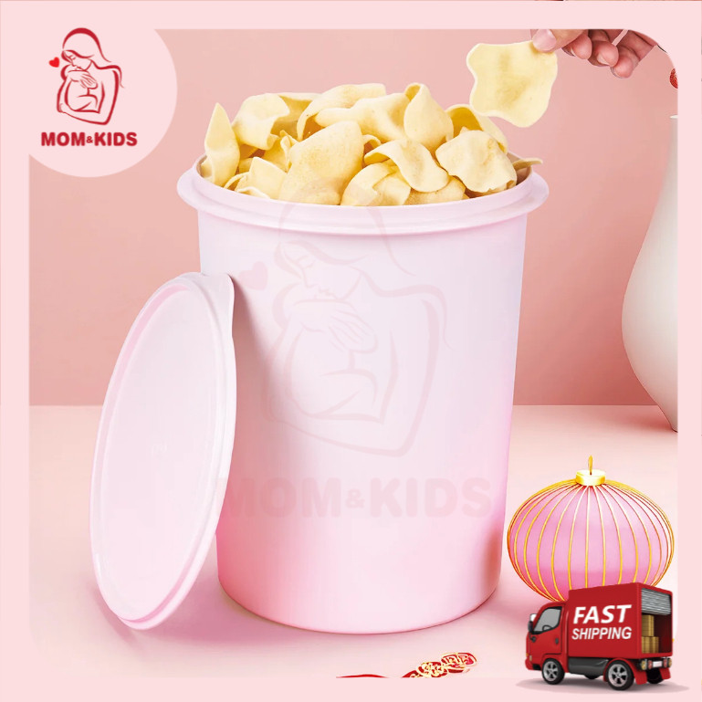 Tupperware 10L Tall Canister Light Pink Bekas Keropok Kerepek Udang ...