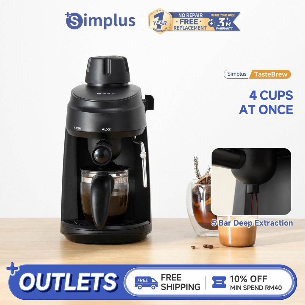 Simplus 5 Bar Extraction High Borosilicate Compact Coffee Maker (300ml ...