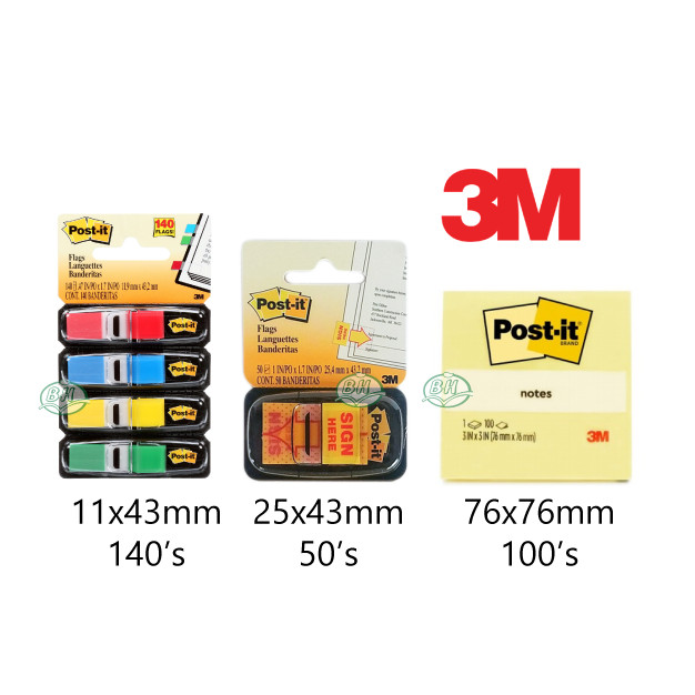 3M Post-it Sticky Note/Index Sticker/Sign Here Flags /Removable Sticky ...