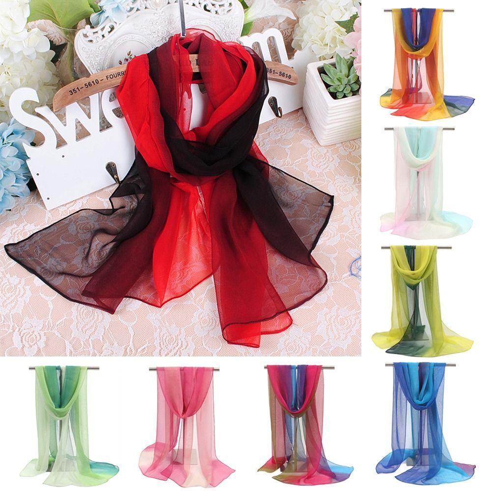 AOPHEKM Scarf, Sun Protection Gradient Solid Color Shawls, Summer Long ...