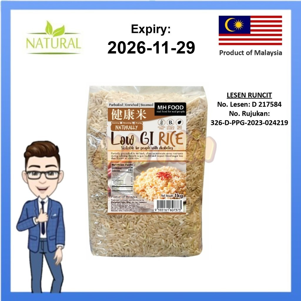 MH FOOD Naturally Low GI Rice 1kg 低升糖健康米 1000gm | Shopee Malaysia