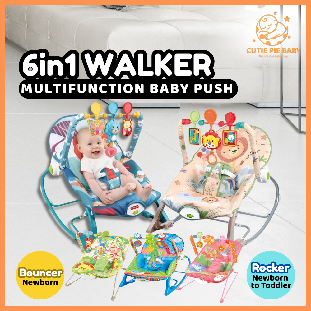 Newborn Baby Rocker Bouncer Cradle Music Safety Belt Kids Rocking Swing ...