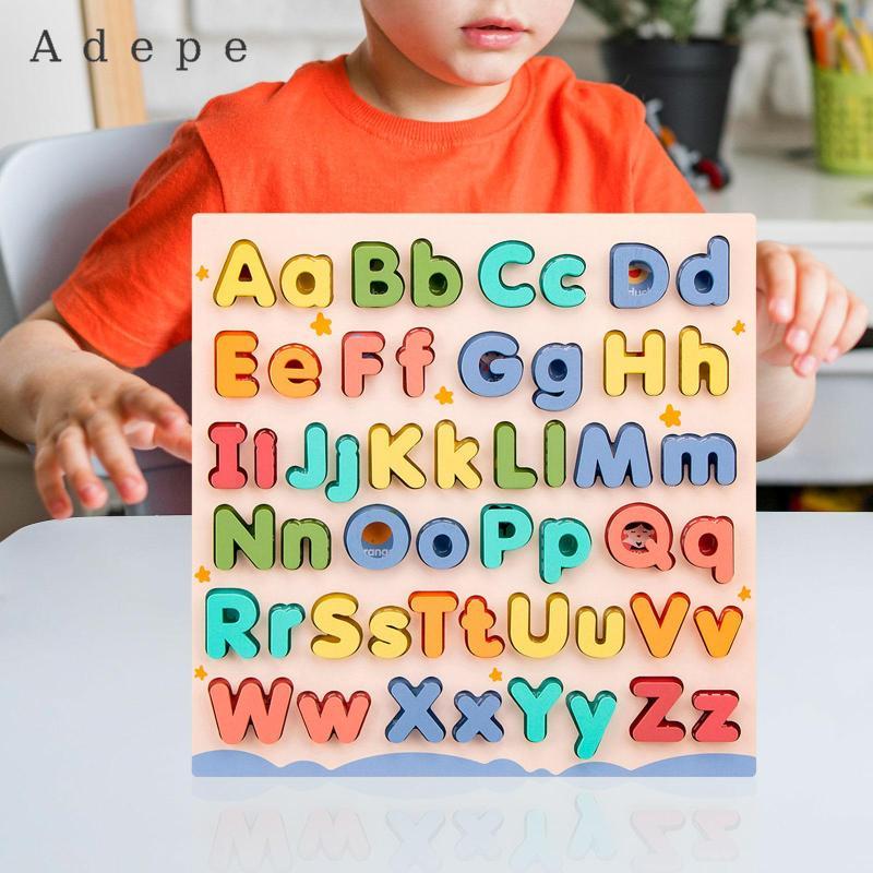 [Adepe] Wooden Educational Abc Puzzle Preschool Game Develops Motor ...