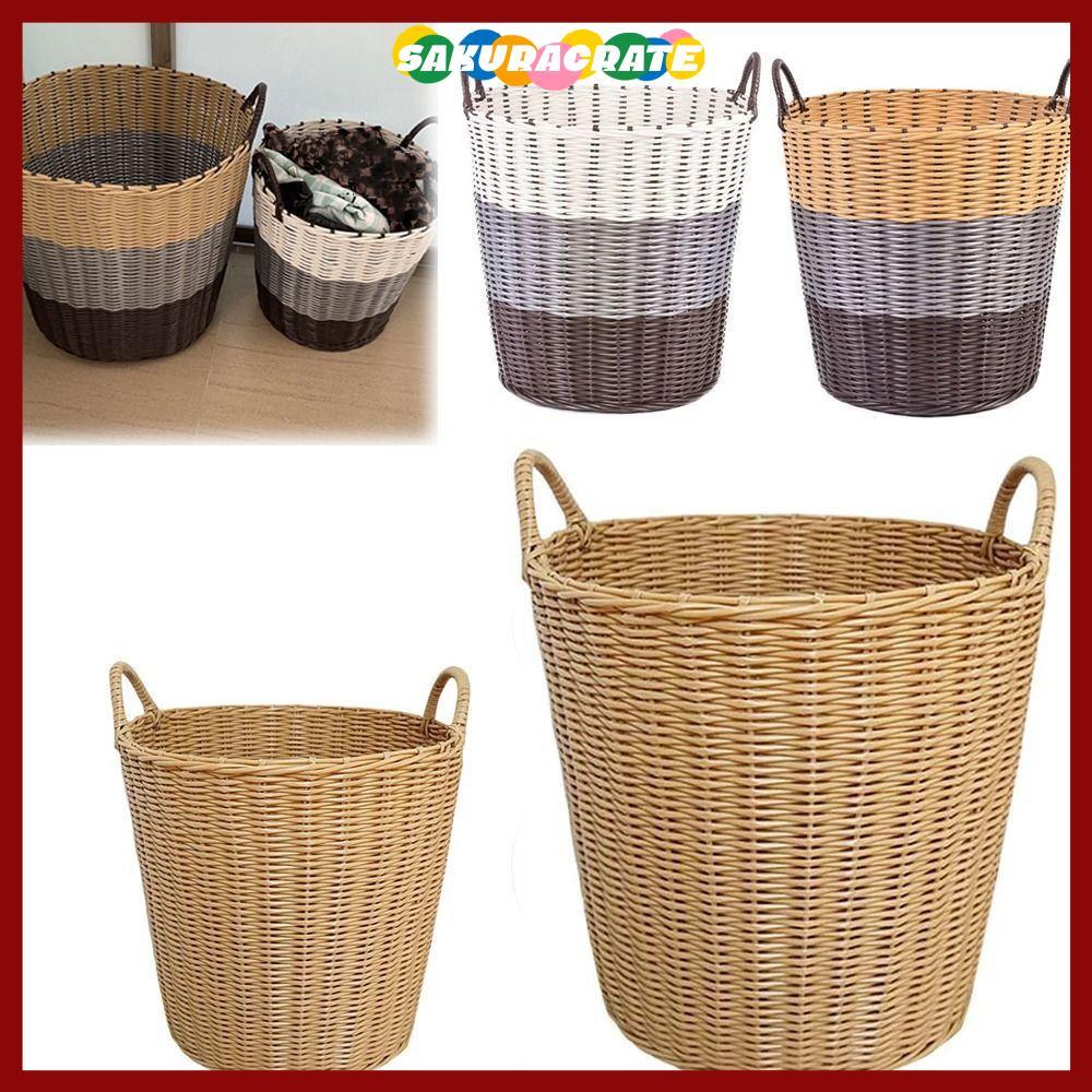 SAKURACRATE Laundry Basket, Rattan-Style Woven Toys Storage Basket ...