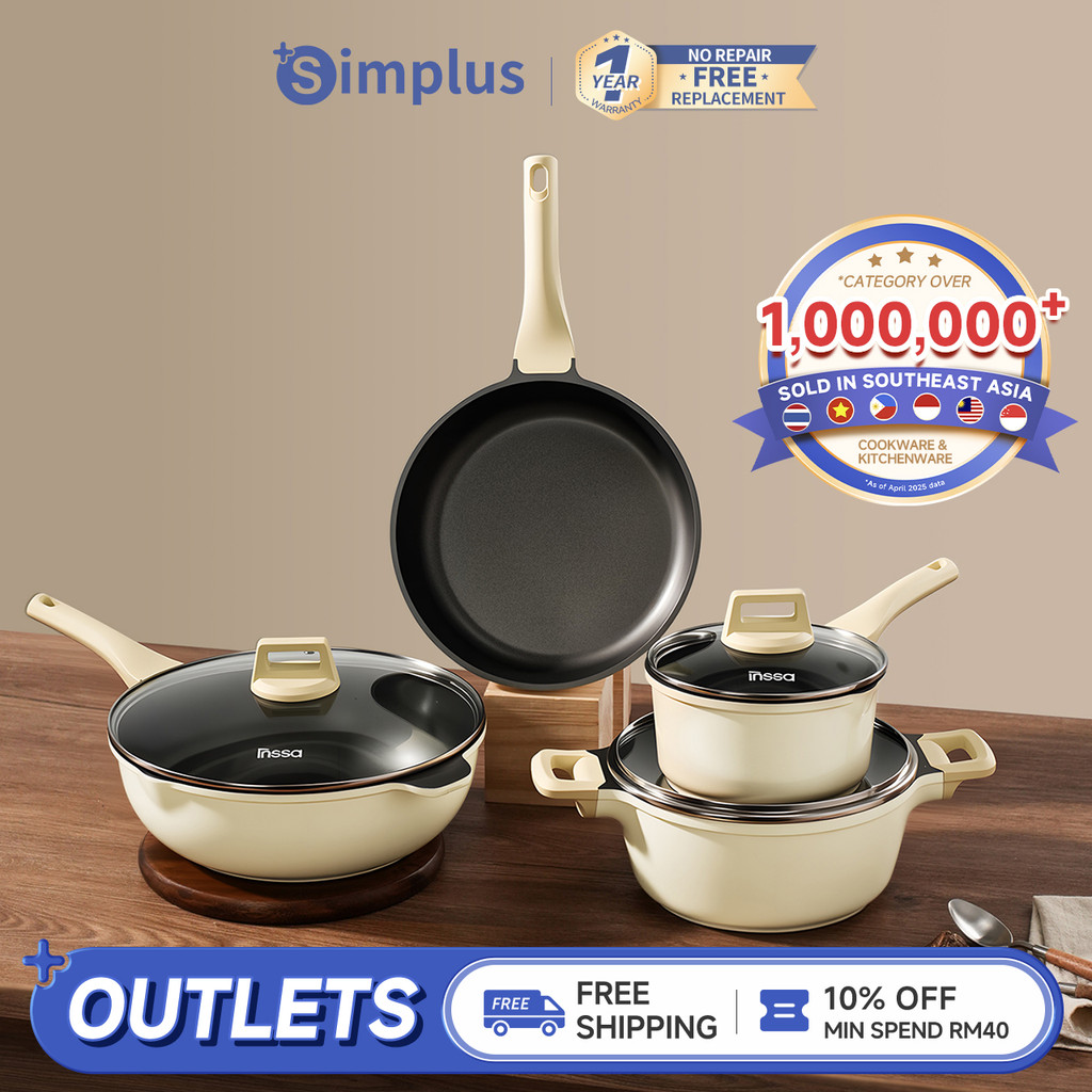 Simplus INSSA Frying Pan | 26cm Diameter | Creamy Mousse Series | Ultra ...