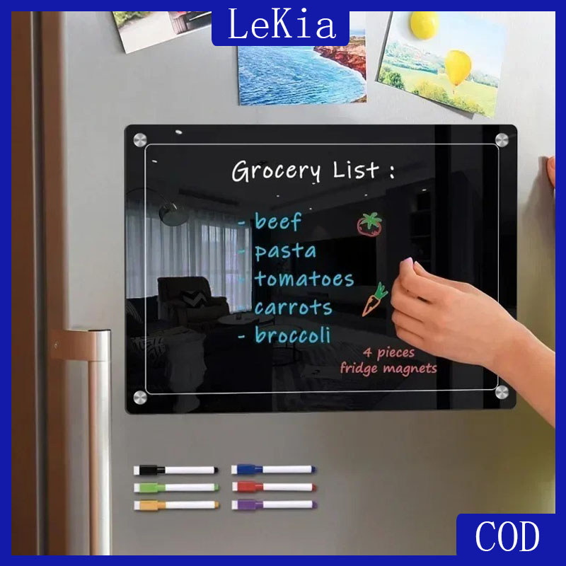 Black Fridge Magnets Acrylic Writing Board Weekly Planner Boards ...