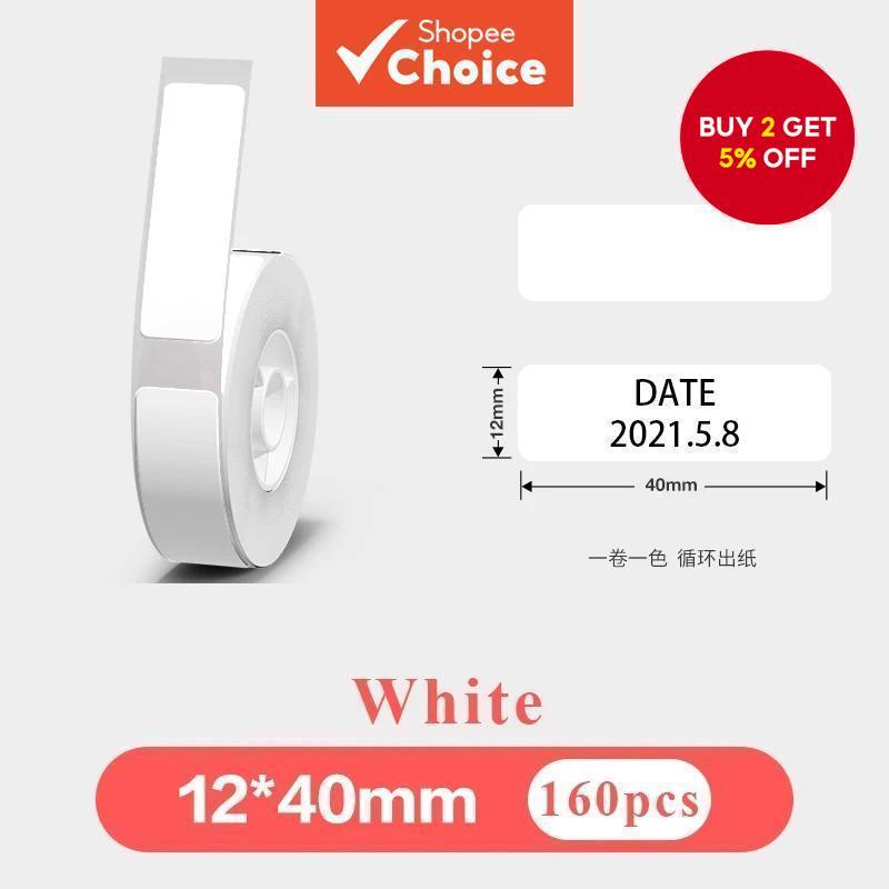 Label Printer Sticker 12*40mm 14*30mm 14*40mm Label Tape Thermal ...