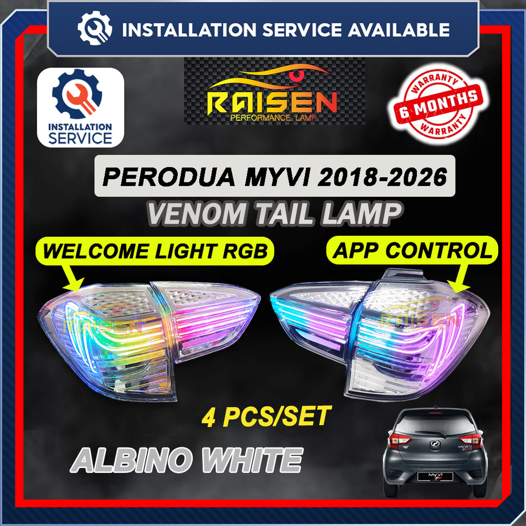 Perodua Myvi MG3 Facelift 2018 - 2026 CSL Venom Design RGB Dynamic Tail ...