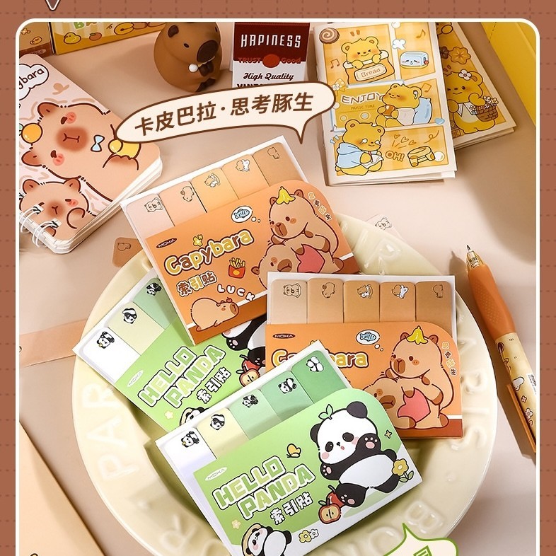 MILLIE Penanda Nota Comel Brown Note Memo Pad Cute Cartoon Sticky Notes ...