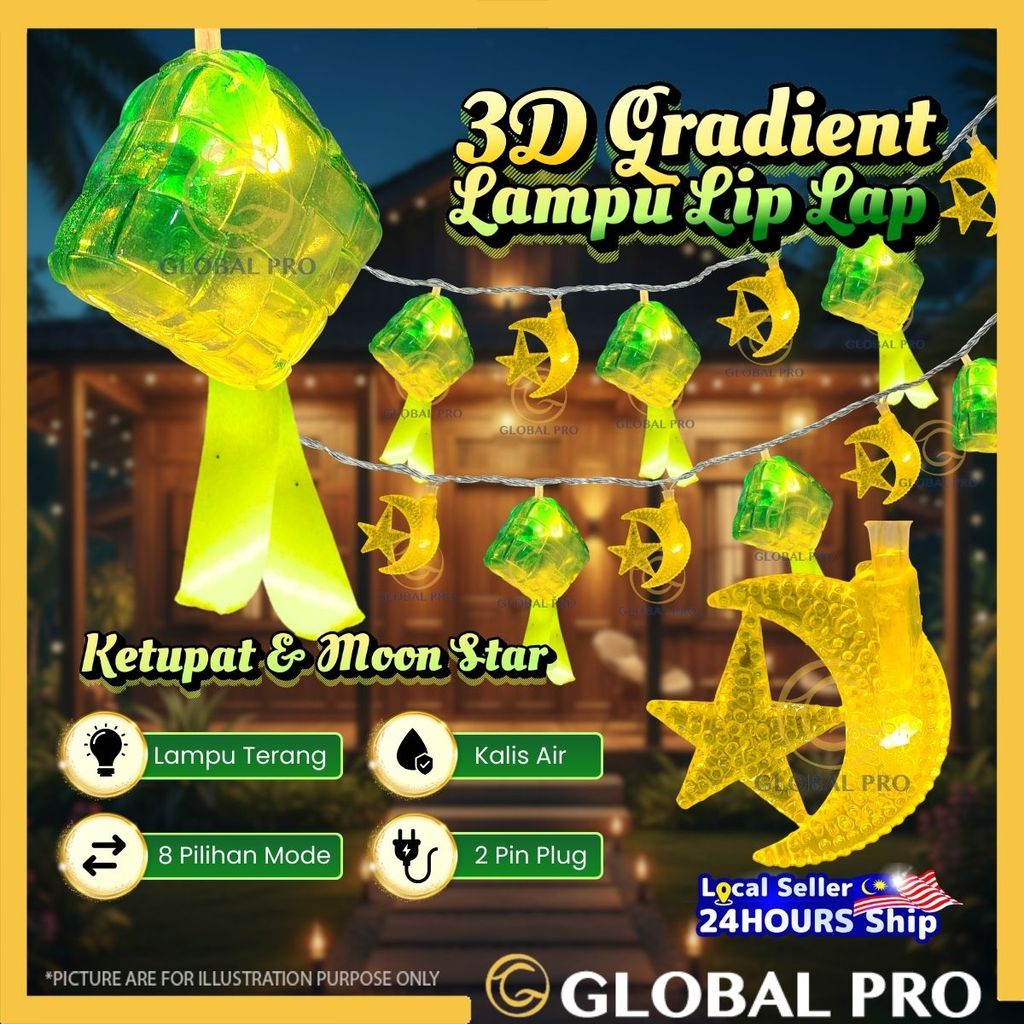 [RAYA 2026] 3D Crystal Gradient Ketupat MoonStar Lampu Raya Lampu ...