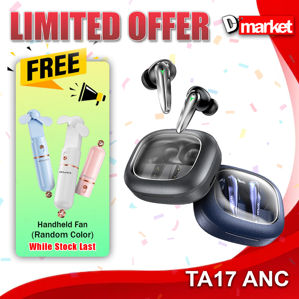 Awei TA17 ANC True Wireless Earbuds ANC Active Noise Reduction Earphone ...