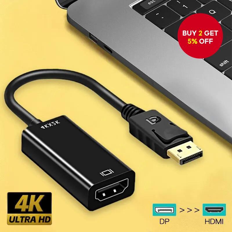 DP to HDMI Adapter 4K Video Converter Display Port Male DP to Female ...