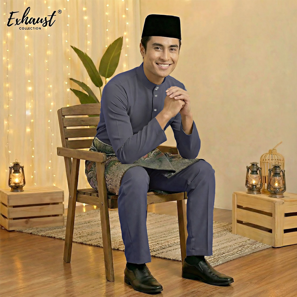 【EXHAUST】Baju Melayu Modern Dewasa Kolar Cekek Musang Cutting Slim ...