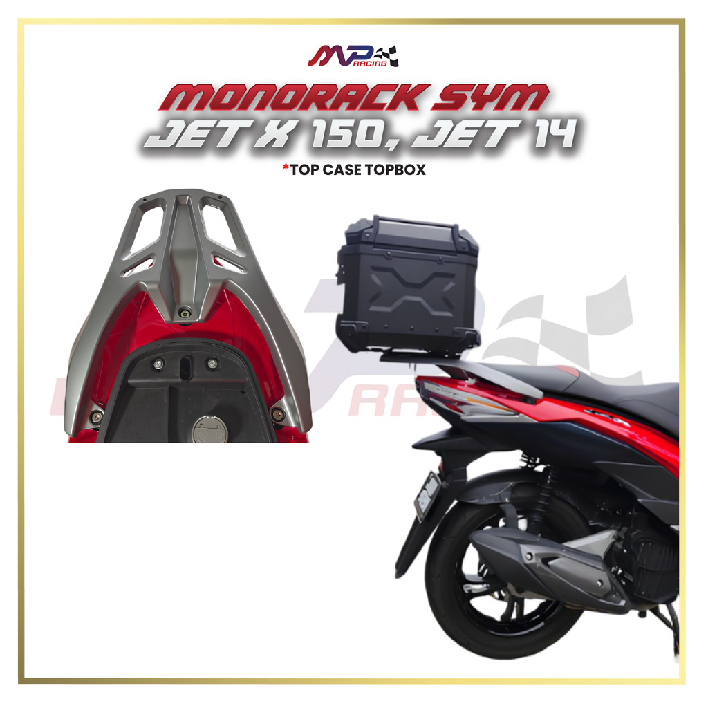 Monorack SYM JET X 150, JET 14, monorack jet x + Top Case TopBox Ready ...