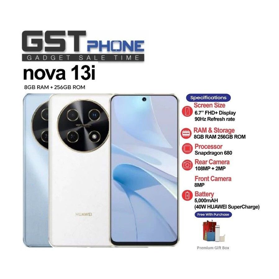 Huawei Nova 13i 8GB Ram+256GB Rom (Original Malaysia Set) With Premium Gift
