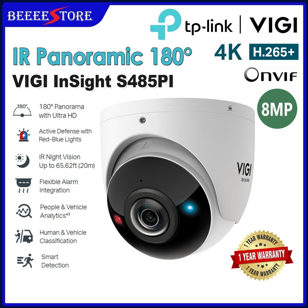 TP-Link InSight S485PI VIGI 8MP IR Panoramic Turret Network Camera ...