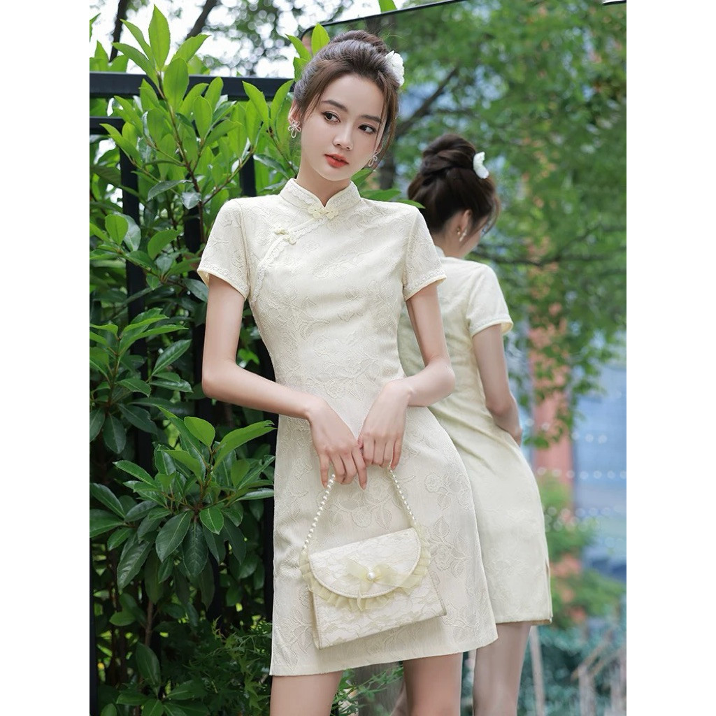 Ready Stock JB 2026 new year girl cheongsam beidge cheongsam new trend ...
