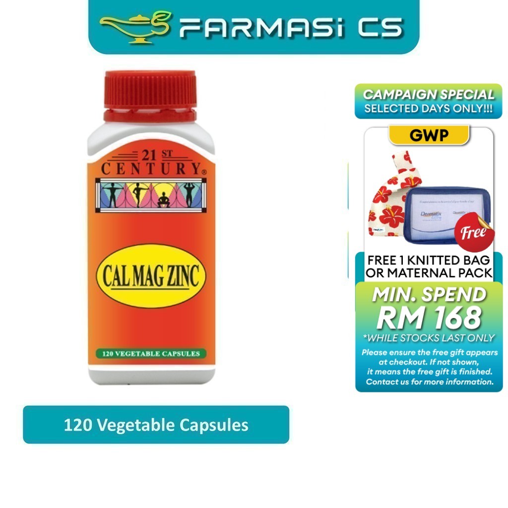 21st Century Cal Mag Zinc 120 vegetable capsules EXP:09/2028 [ Calcium ...