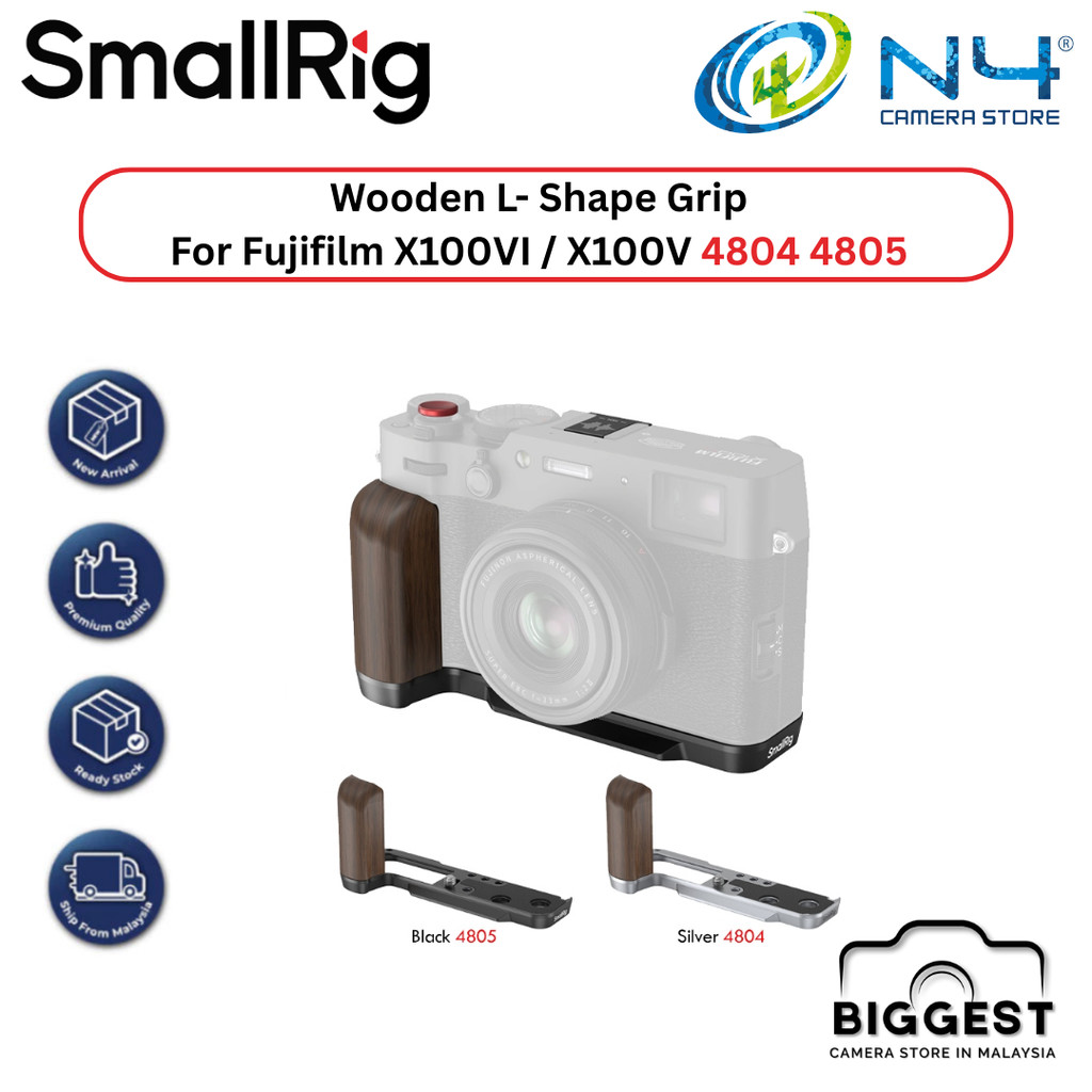 SMALLRIG L-SHAPE MOUNT PLATE WITH WOODEN HANDLE FOR FUJIFILM X100VI ...
