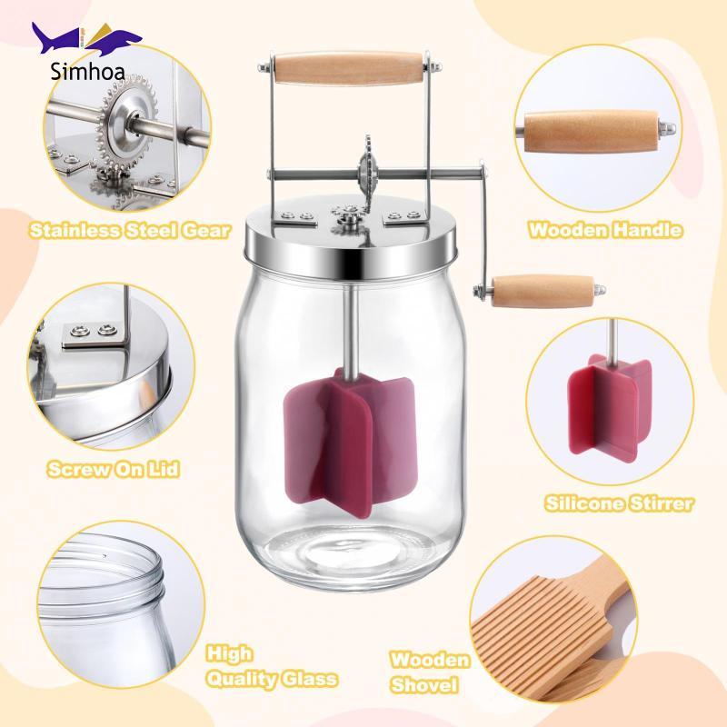 [Simhoa] Butter Maker with Hand Crank, Homemade Butter Maker, , Easy-to ...