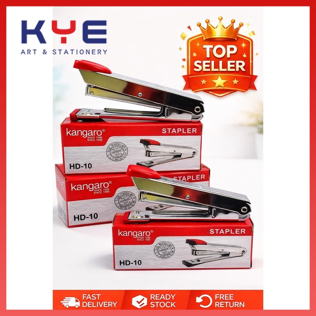 Kangaro Stapler HD-10 (Use Bullet No.10-1m) Staples Up to 15 Sheets ...