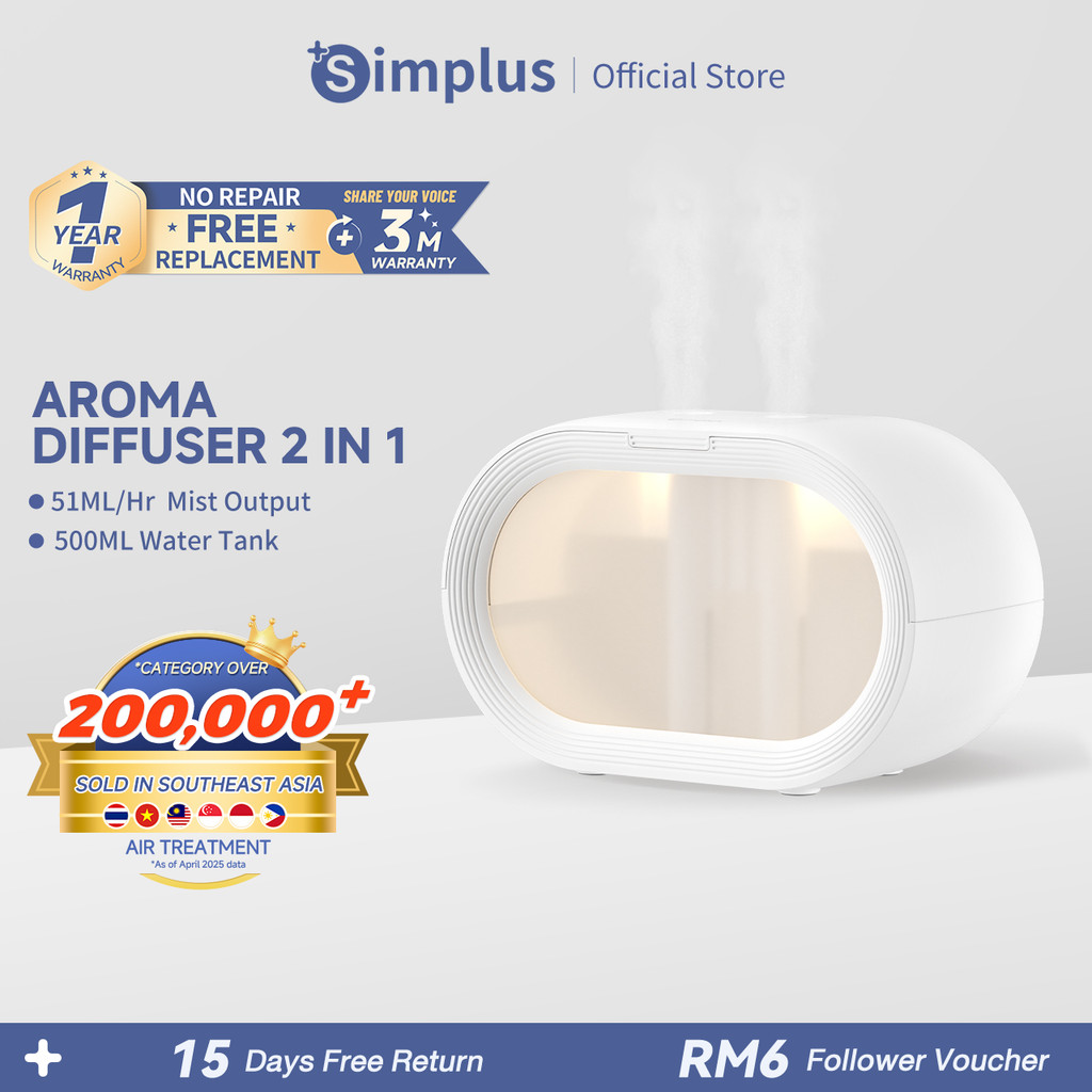 Simplus Humidifier Mini Desktop Dual-Spray with Ambient Light 500ml ...